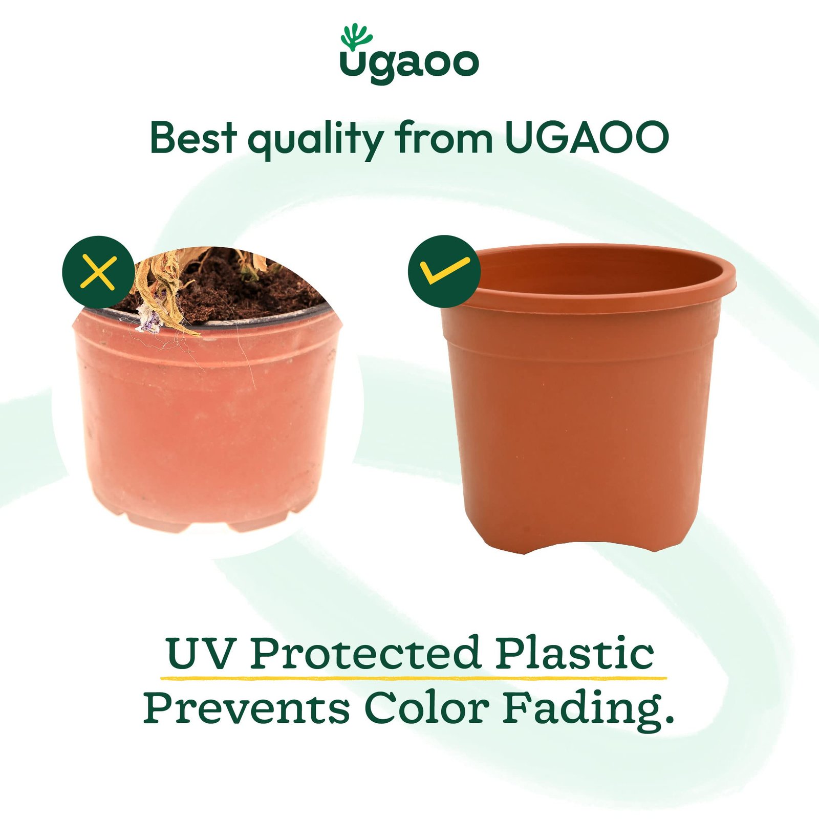 Ugaoo Garden Plastic Pots for Indoor Plants (6 inch, Brown/Terracotta Color, Set of 6) - Image 3
