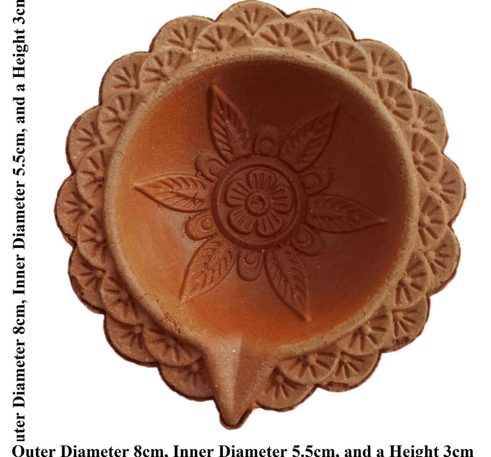 RUKDA Handmade Clay Diya for Diwali and Pooja (Medium, 108) - Image 3
