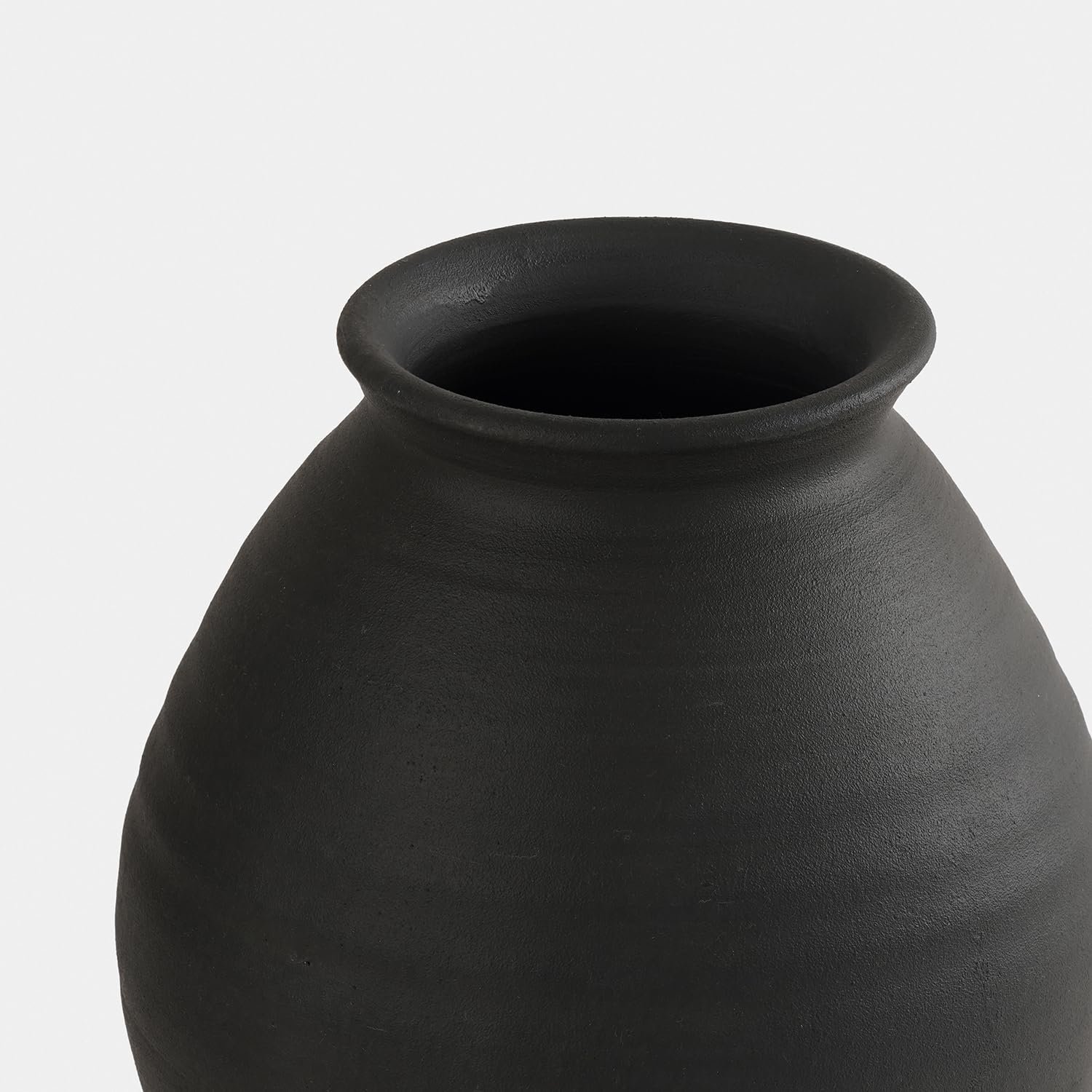 Pure Home + Living Charcoal Textured Terracotta Vase, Ideal for Home Décor, Flower Arrangements, Centerpieces, Living Room, Dining Table, Office, Modern Interiors, Parties & Gifting (Pack of 1) - Image 5