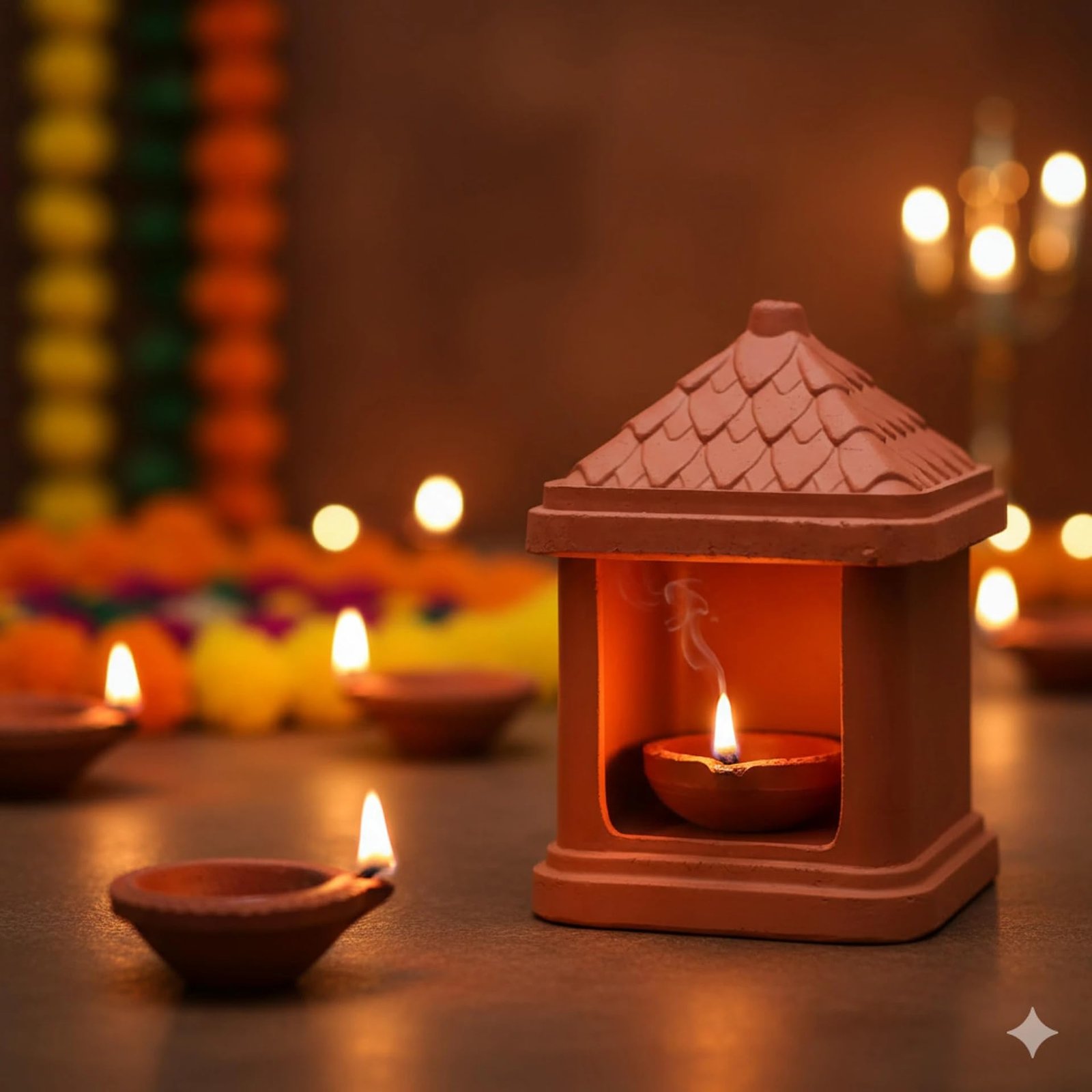 STARWOVEN Handcrafted Terracotta Akhand Narkel Diya Traditional Mitti Diya for Pooja, Tulsi Decor, Diwali & Festive Lighting | Eco-Friendly Home Décor | Ideal for Puja Ghar - Image 2