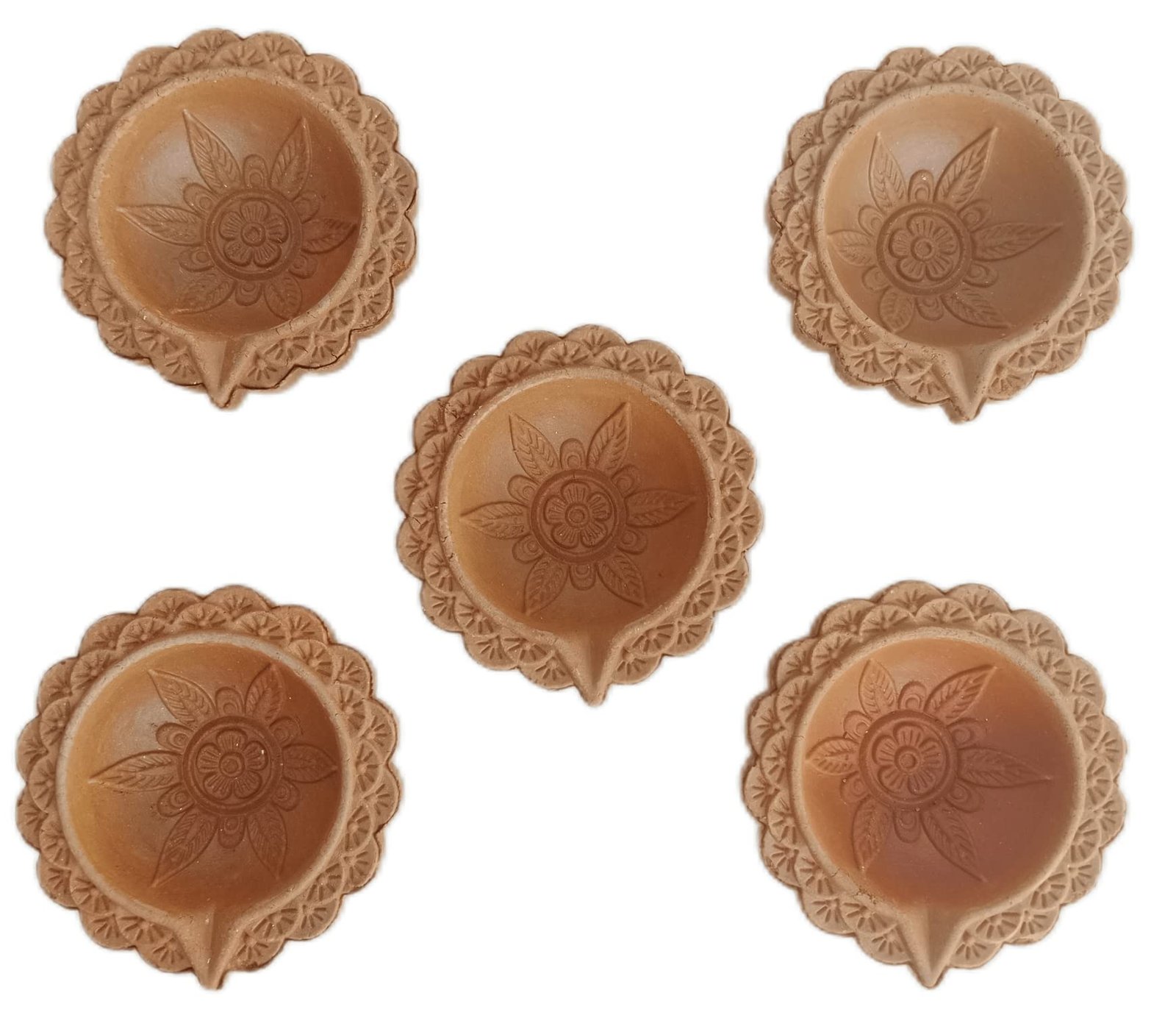 RUKDA Handmade Clay Diya for Diwali and Pooja (Medium, 108)