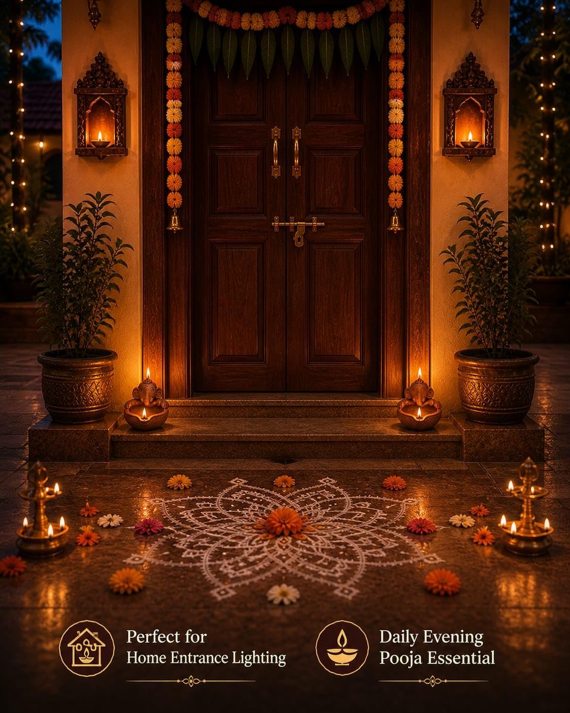 “Ganesh Shape Terracotta Diyas (Set of 2) – Handmade Decorative Diya for Diwali, Pooja & Home Decor | Traditional Ganpati Oil Lamp” - Image 3