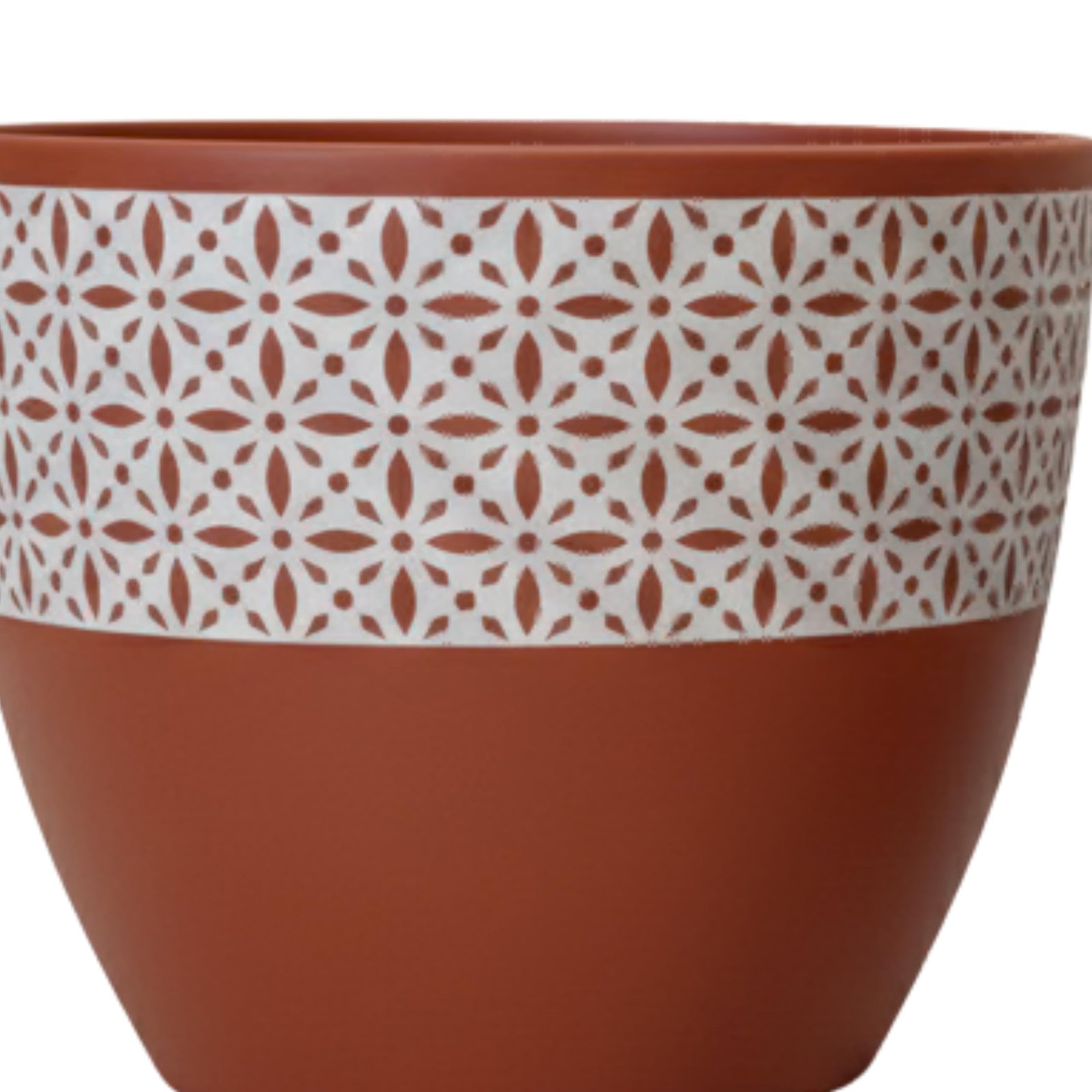RESHA Interior & DECORTerracotta Pots for Plants Indoor Outdoor | Aarna -1 Hand Painted Terracotta Planter | Pot for Home, Balcony, Office & Garden (Terracotta Base + White Pattern, Set of 3) - Image 7