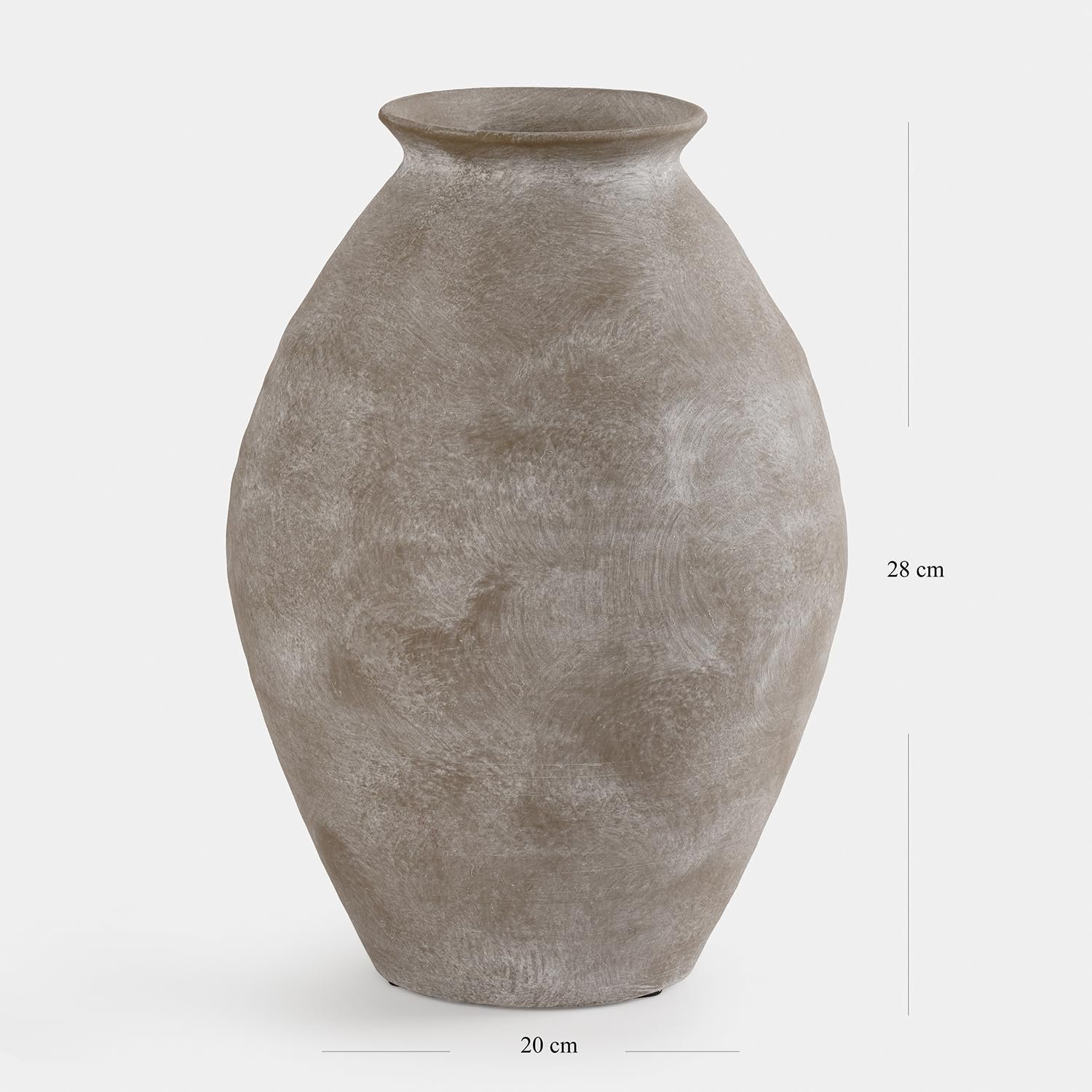 Pure Home + Living Grey Textured Terracotta Vase, Ideal for Home Décor, Flower Arrangements, Centerpieces, Living Room, Dining Table, Office, Modern Interiors, Parties & Gifting (Pack of 1) - Image 6