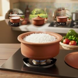 Handcrafted Terracotta Clay Pot with Lid | Natural Earthen Pot for Cooking Rice, Dal, Veggies & Curries | Heavy Duty Mitti Patila for Milk Boiling | Healthy & Non-Toxic Cookware | Patila 3 Liter