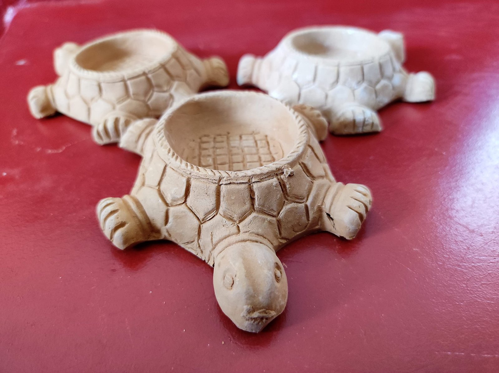 Gachwala Terracotta Tealight Candle Holders – (Pack of 1), Handmade Clay Turtle Figure, Vastu Feng Shui Tortoise for Success Good Luck Clay Tortoise, Candle Stand, Terracotta Decorative for Home - Image 4