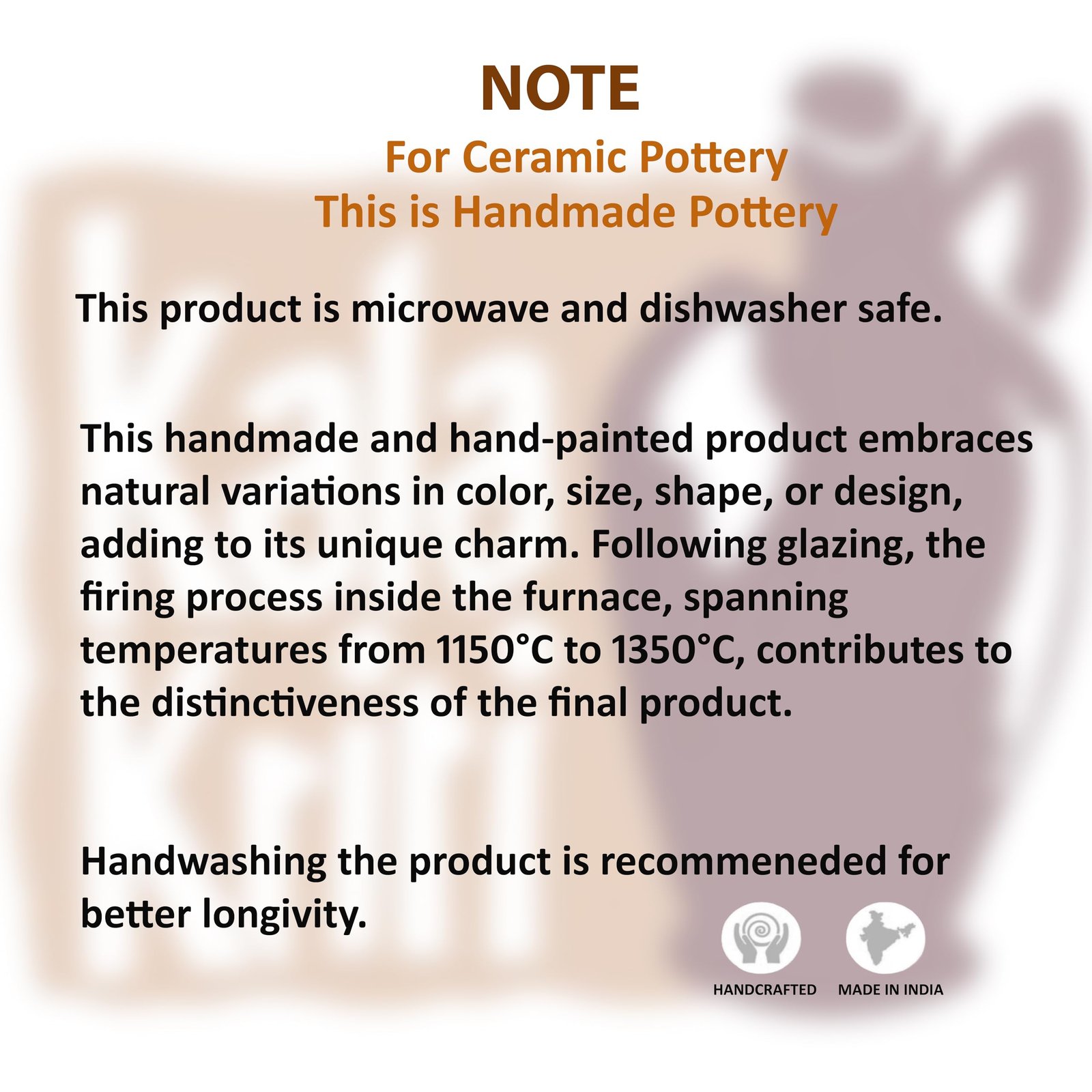 KALAKRITI 500 ml Terracotta Finish Ceramic Donga Without Lid | Biryani Bowl | Ceramic Handi for Snacks, Chutney, Curd & Desserts | Everyday Use Bowl for Home, Café & Restaurant (Set of 1) - Image 8